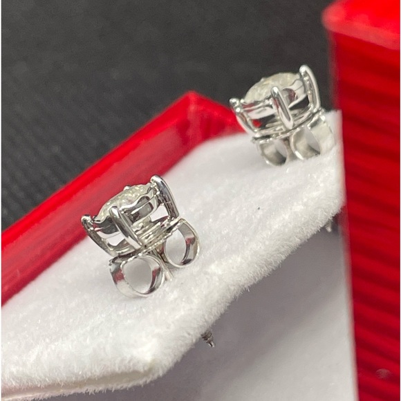 Sale ✨ GIA Certified • 1.12CTW Genuine Natural Diamond Stud Earrings in 10K WG - Picture 6 of 11